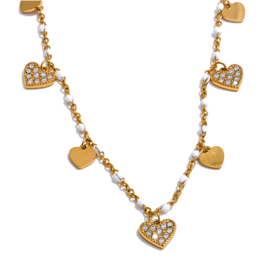 Crystal Heart Charm Necklace